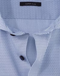 OLYMP No. 6 Six super slim Langarmhemd hellblau, dunkelblau gemustert OLYMP No. 6 Six super slim Langarmhemd hellblau, dunkelblau gemustert Kragen