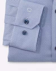 OLYMP No. 6 Six super slim Langarmhemd hellblau, dunkelblau gemustert OLYMP No. 6 Six super slim Langarmhemd hellblau, dunkelblau gemustert Ärmelabschluß
