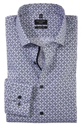 OLYMP No. 6 Six Super Slim Fit Herrenhemd – Langarm | Grau mit geometrischem Muster OLYMP No. 6 Six Super Slim Fit Herrenhemd – Langarm | Grau mit geometrischem Muster