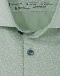 Olymp No. 6 Six super slim 24/Seven Langarmhemd grün, gemustert Olymp Langarmhemd No. 6 Six super slim 24/Seven 2556/54/40 Kragen