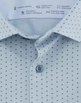 Olymp No. 6 Six super slim 24/Seven Langarmhemd hellblau, gemustert Kragen