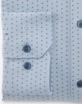 Olymp No. 6 Six super slim 24/Seven Langarmhemd hellblau, gemustert Ärmelabschluß