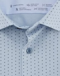 Olymp No. 6 Six super slim 24/Seven Langarmhemd hellblau, gemustert Olymp No. 6 Six super slim 24/Seven Langarmhemd hellblau, gemustert Kragen