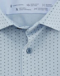 Olymp No. 6 Six super slim 24/Seven Langarmhemd hellblau, gemustert Olymp No. 6 Six super slim 24/Seven Langarmhemd hellblau, gemustert Kragen