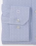 Olymp No. 6 Six super slim 24/Seven Langarmhemd hellblau, gemustert Ärmelansicht