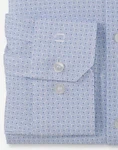 Olymp No. 6 Six super slim 24/Seven Langarmhemd hellblau, gemustert Ärmelansicht