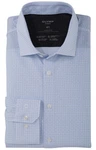 Olymp No. 6 Six super slim 24/Seven Langarmhemd hellblau, gemustert