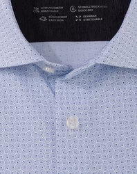 Olymp No. 6 Six super slim 24/Seven Langarmhemd hellblau, gemustert Olymp No. 6 Six super slim 24/Seven Langarmhemd hellblau, gemustert Kragen