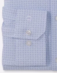 Olymp No. 6 Six super slim 24/Seven Langarmhemd hellblau, gemustert Olymp No. 6 Six super slim 24/Seven Langarmhemd hellblau, gemustert Ärmelansicht
