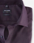 Olymp Luxor Modern fit Langarmhemd, lila Kragendetail
