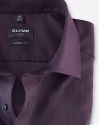 Olymp Luxor Modern fit Langarmhemd, lila Kragendetail Olymp Luxor Modern fit Langarmhemd, lila Kragendetail