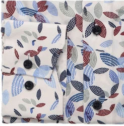 Marvelis Comfort Fit Langarmhemd – Weiß mit stilvollem, farbigem Muster Marvelis Comfort fit Langarmhemd 7036/64/00 Ärmelabschluß