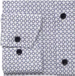 Marvelis Herrenhemd Modern Fit – Langarm, Weiß mit grafischem Muster in Blau