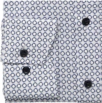 Marvelis Herrenhemd Modern Fit – Langarm, Weiß mit grafischem Muster in Blau