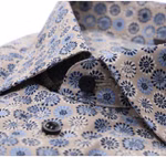 Marvelis Modern Fit Hemd beige mit floralem Print Detail Kragen