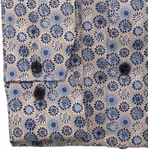 Marvelis Modern Fit Hemd beige mit floralem Print detail Ärmel