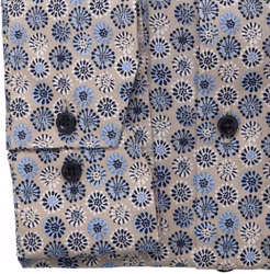 Marvelis Modern Fit Hemd beige mit floralem Print Marvelis Modern Fit Hemd beige mit floralem Print detail Ärmel