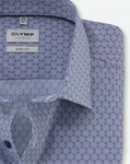 OLYMP Level Five Body fit Business-Hemd in Blau mit Muster Detail Kragen