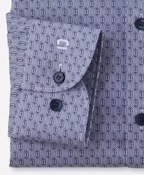 OLYMP Level Five Body fit Business-Hemd in Blau mit Muster OLYMP Level Five Body fit Business-Hemd in Blau mit Muster Detail Ärmel