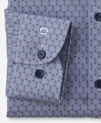 OLYMP Level Five Body fit Business-Hemd in Blau mit Muster OLYMP Level Five Body fit Business-Hemd in Blau mit Muster Detail Ärmel