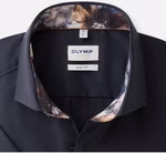 OLYMP Level Five Body Fit Herrenhemd – Kurzarm | Anthrazit OLYMP Level Five Body Fit Herrenhemd – Kurzarm | Anthrazit Kragenansicht