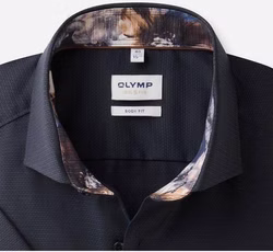 OLYMP Level Five Body Fit Herrenhemd – Kurzarm | Anthrazit OLYMP Level Five Body Fit Herrenhemd – Kurzarm | Anthrazit Kragenansicht