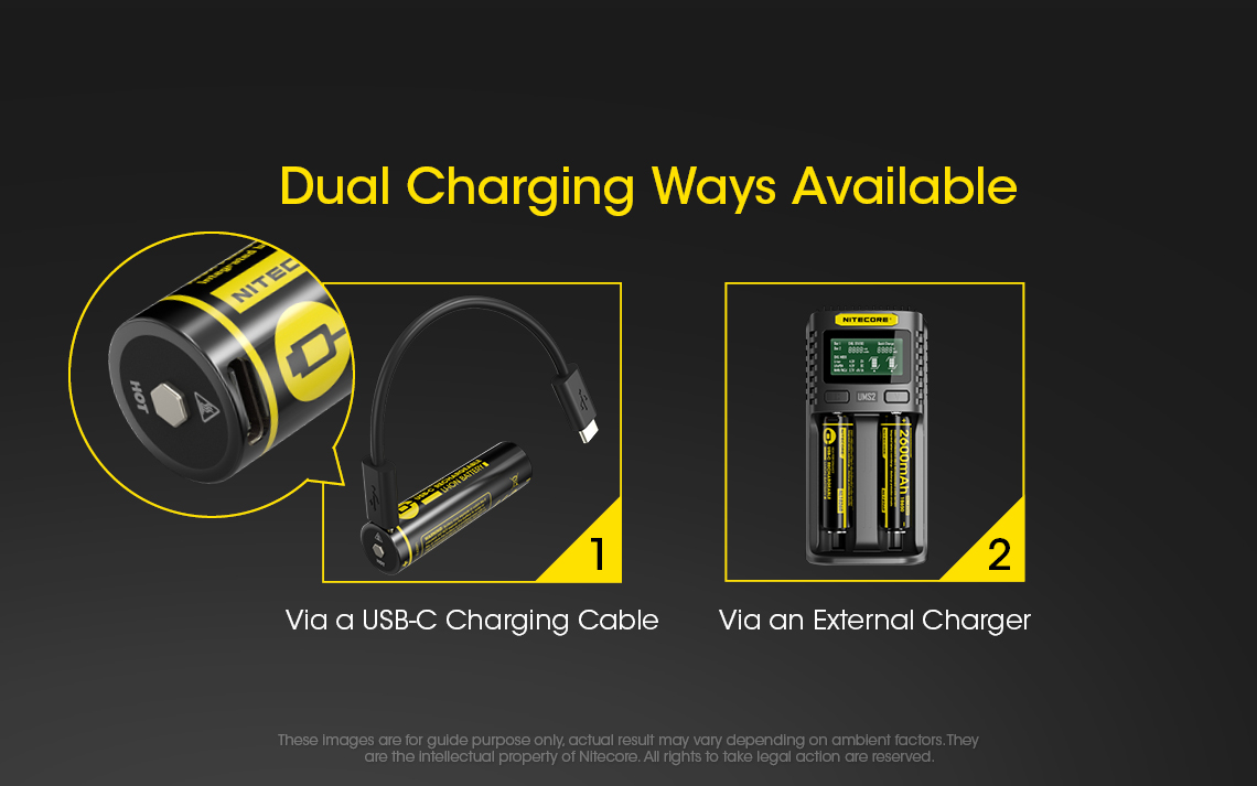 NiteCore 18650 - 2600mAh, Li-Ionen 3,7V - 3,6V - PCB geschützt mit 