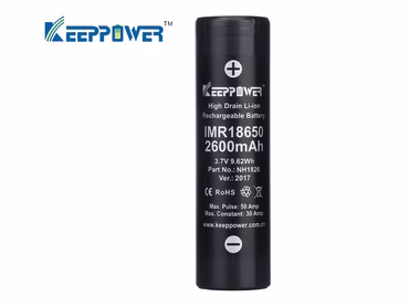 Keeppower IMR18650 - 2600mAh. 3.6V - 3.7V Li-Ion-Akku (US18650VTC5) Keeppower IMR18650 - 2600mAh. 3.6V - 3.7V Li-Ion-Akku (US18650VTC5)