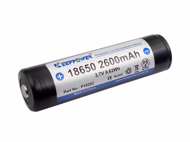 Keeppower 18650 - 2600mAh. 3.6V - 3.7V Li-Ion-Akku PCB geschützt P1826C Keeppower 18650 - 2600mAh. 3.6V - 3.7V Li-Ion-Akku PCB geschützt P1826C