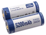 Keeppower 26650 - 5200mAh. Li-Ionen 3.7V - 3.6V - PCB geschützt. mit USB Lademöglichkeit P2652U