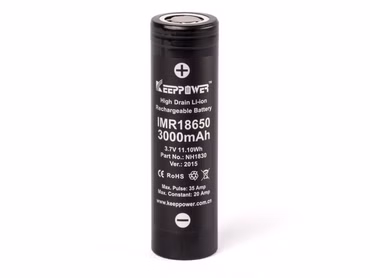 Keeppower IMR18650 - 3000mAh. 3.6V - 3.7V Li-Ion-Akku (Pluspol flach) Keeppower IMR18650 - 3000mAh. 3.6V - 3.7V Li-Ion-Akku (Pluspol flach)