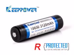 Keeppower R 18650 3120mAh 3.6V - 3.7V Li-Ion-Akku geschützt (Pluspol erhöht)