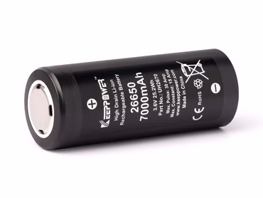 Keeppower 26650 *7000mAh max. 15A Entladestrom 3.6V-3.7V Li-Ionen-Akku Keeppower 26650 *7000mAh max. 15A Entladestrom 3.6V-3.7V Li-Ionen-Akku