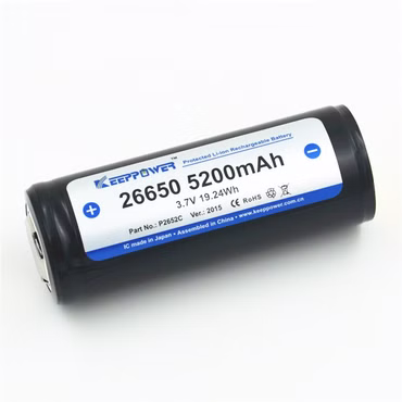 Keeppower 26650 - 5200mAh. 3.6V - 3.7V Li-Ion-Akku PCB geschützt Keeppower 26650 - 5200mAh. 3.6V - 3.7V Li-Ion-Akku PCB geschützt
