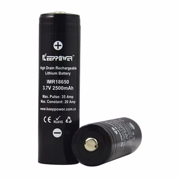 KeepPower IMR18650 - 2500mAh 3.7V (20A) Lithium-Akku (Button Top) KeepPower IMR18650 - 2500mAh 3.7V (20A) Lithium-Akku (Button Top)