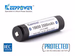 Keeppower 18650 - 3500mAh 3.6V - 3.7V Li-Ion-Akku geschützt (Pluspol erhöht) NCR18650GA