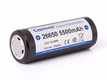 Keeppower 26650 - 5500mAh. 3.6V - 3.7V Li-Ion-Akku PCB geschützt Keeppower 26650 - 5500mAh. 3.6V - 3.7V Li-Ion-Akku PCB geschützt