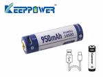 Keeppower 14500 - 950mAh Li-Ionen 3.7V - 3.6V mit USB Lademöglichkeit und PCB P1495U