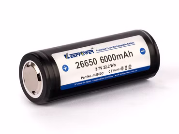 Keeppower 26650 - 6000mAh. 3.6V - 3.7V Li-Ion-Akku PCB geschützt Keeppower 26650 - 6000mAh. 3.6V - 3.7V Li-Ion-Akku PCB geschützt