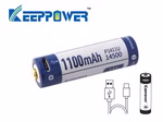 Keeppower 14500 - 1100mAh Li-Ionen 3.7V - 3.6V mit USB Lademöglichkeit und PCB P1411U Keeppower 14500 - 1100mAh Li-Ionen 3.7V - 3.6V mit USB Lademöglichkeit und PCB P1411U