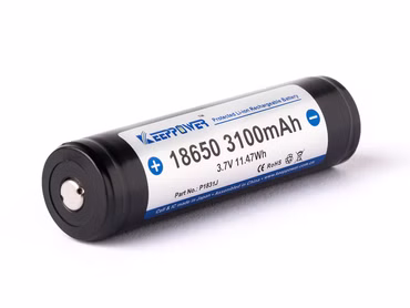 Keeppower 18650 - 3100mAh. 3.7V Li-Ionen-Akku geschützt - erhöhter Pluspol Keeppower 18650 - 3100mAh. 3.7V Li-Ionen-Akku geschützt - erhöhter Pluspol