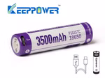 Keeppower 18650 - 3500mAh. Li-Ionen 3.7V - 3.6V - PCB geschützt. mit USB-C Lademöglichkeit P1835TC