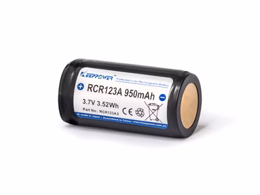 RCR123A 16340 - *950mAh. 3.6V - 3.7V Li-Ionen-Akku *PCB/BMS RCR123A 16340 - *950mAh. 3.6V - 3.7V Li-Ionen-Akku *PCB/BMS