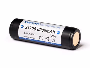 Keeppower 21700 - 6000mAh. 3.6V - 3.7V Li-Ion-Akku mit Schutzelektronik P2160C Keeppower 21700 - 6000mAh. 3.6V - 3.7V Li-Ion-Akku mit Schutzelektronik P2160C