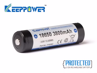 Keeppower 18650 - 3800mAh 3.6V - 3.7V Li-Ion-Akku elektronisch geschützt (Pluspol erhöht) P1838C Keeppower 18650 - 3800mAh 3.6V - 3.7V Li-Ion-Akku elektronisch geschützt (Pluspol erhöht) P1838C