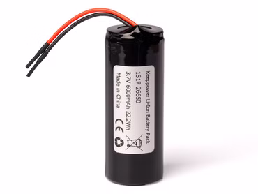 1S1P 26650 3.6V 3.7V (4.2V) *6000mAh Li-Ion-Akku **PCB geschützt. mit Kabelanschluss