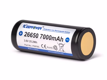 Keeppower 26650 *7000mAh 3.6V-3.7V Li-Ionen-Akku Mit PCB Schutzelektronik Keeppower 26650 *7000mAh 3.6V-3.7V Li-Ionen-Akku Mit PCB Schutzelektronik