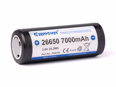 Keeppower 26650 *7000mAh 3.6V-3.7V Li-Ionen-Akku Mit PCB Schutzelektronik Keeppower 26650 *7000mAh 3.6V-3.7V Li-Ionen-Akku Mit PCB Schutzelektronik