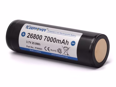 Keeppower 26800-P2680C mit 7000 mAh*. 3.6V-3.7V Li-ionen Akku PCB² geschützt Keeppower 26800-P2680C mit 7000 mAh*. 3.6V-3.7V Li-ionen Akku PCB² geschützt