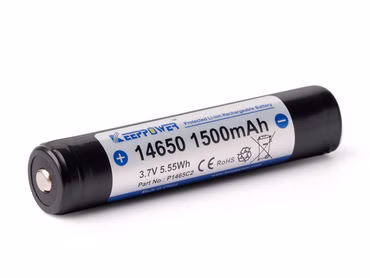 Keeppower 14650 Li-Ion-Akku 1500mAh¹ 3.6V - 3.7V – PCB² geschützt